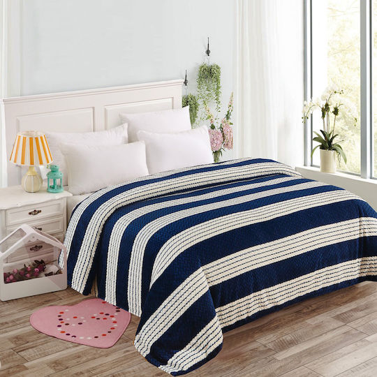 ForHome Fleece Blanket Queen 220x240cm Blue