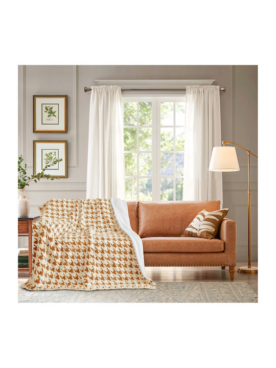 ForHome Κουβέρτα Sherpa Υπέρδιπλη 220x240εκ. Ώχρα