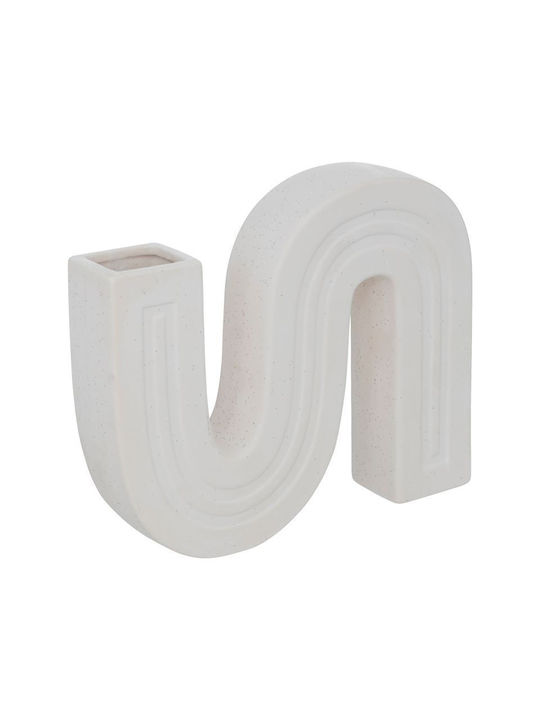 Pakketo Vază Decorativă Ceramică Snaky Albă 21x5xÎnălțime 25cm