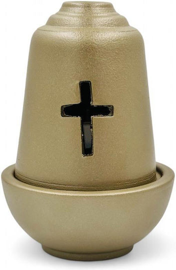 Ceramic Vigil Oil Lamp Beige Cup Dimensions 15*10.5 cm