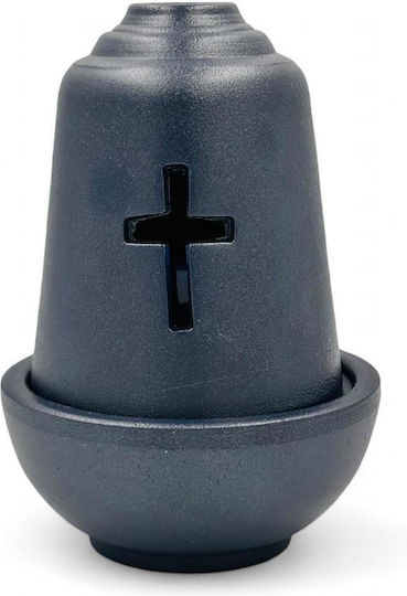 Keramik Vigil-Öllampe Blaues Glas Maße 15*10,5 cm