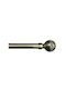 ForHome Extendable Metallic Curtain Pole Single Φ28mm 160-160cm Gold