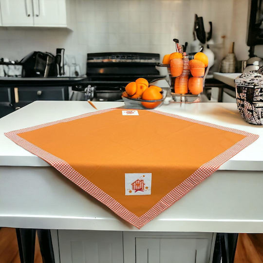 Linea Home Fustă Pătrată cu Broderie Home Portocaliu 90x90cm