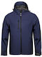 Fageo Μπουφάν Εργασίας Softshell με Επένδυση Fleece και με Κουκούλα Μπλε