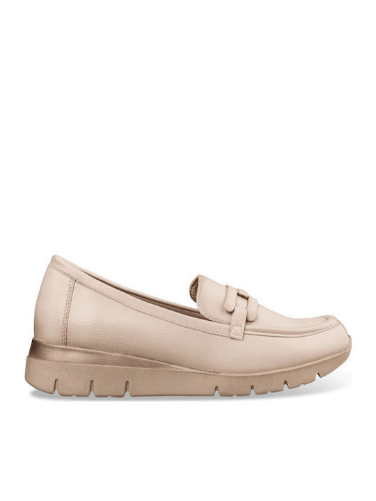 Envie Shoes Women's Loafers in Beige Color
