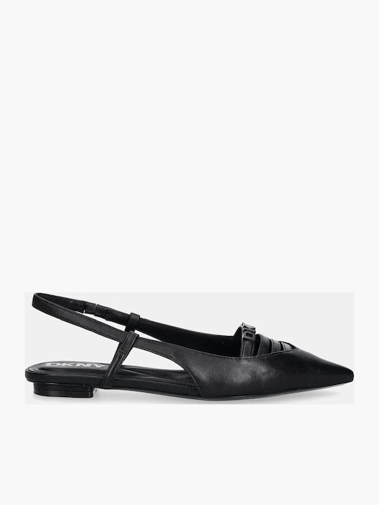 DKNY Mikado Γυναικείες Μπαλαρίνες σε Μαύρο Χρώμα