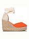 Women's Fabric Platform Espadrilles Orange