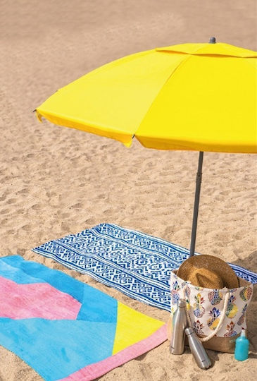 Umbrelă Pliabilăde Plajă Diametru 1.8m Culoare Full Face Galben