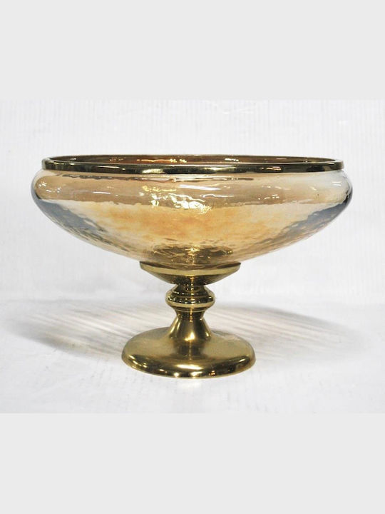 Karvounis Dekorative Schüssel Glas Sockel Braun 31x20x2cm 1Stück