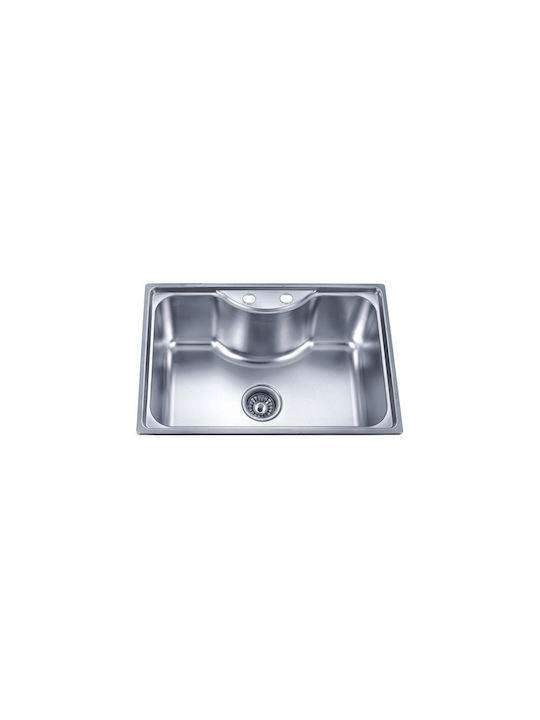 Inter Ceramic Kitchen Sink Built-in Installation Tap Dispenser Hole Complete Installation Set Siphon 65x45x20cm