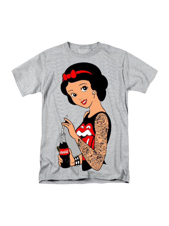 Herren Graues T-Shirt Bad Girl Schneewittchen Dp0317