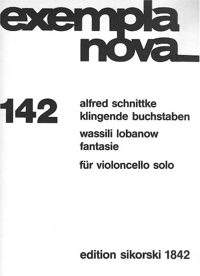 Sikorski Schnittke Lobanow Sounding Letters & Fantasy Cello Solo Book