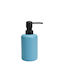 Inter Ceramic Sky Liquid Soap Dispenser Icca 55663 Blue Freestanding Polyresin 16.3x7cm Matte Sky Blue