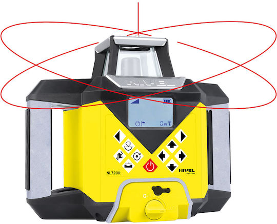 Nl720r Digital Rotary Laser Level System Red Beam Vertical Horizontal Slopes Range Up To 700 M Self-leveling