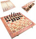 3-in-1 Backgammon Chess Set Made of Wood 34x34cm