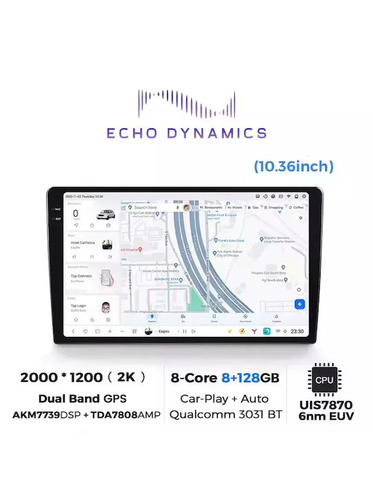 Echo Dynamics Автомобилна Аудио Система (Блутут/USB/WiFi/GPS/Apple-Carplay/Android-Auto) с Тъчскрийн 10.36"