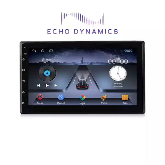 Echo Dynamics Car Audio System (Bluetooth/USB/AUX/WiFi/GPS/Apple-Carplay/Android-Auto) with Touch Screen 7"