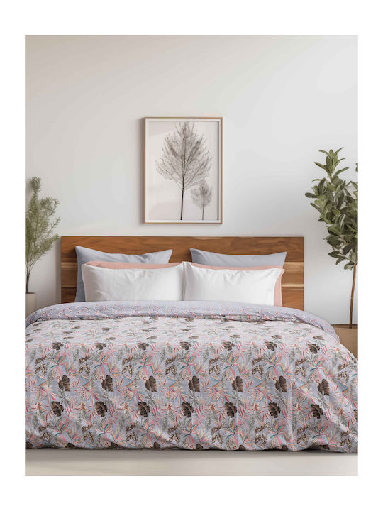 Madi Duvet Set Queen 220x240cm Buds Gray 3pcs