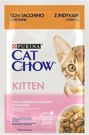 Cat Chow Υγρή Τροφή για Ανήλικες Γάτες σε Κονσέρβα με Γαλοπούλα, Κρέας και Ψάρια 85gr