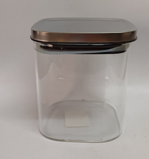 Karvounis General Use Glass Jar with Lid Transparent 650ml 1 Piece