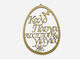 Wooden Egg "Happy Easter Grandpa & Grandma" Natural Hanging 10cm 2pcs