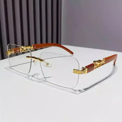 Rechteckige Sonnenbrille mit Holzrahmen Braun Rechteckige Sonnenbrille mit Holzrahmen Braun