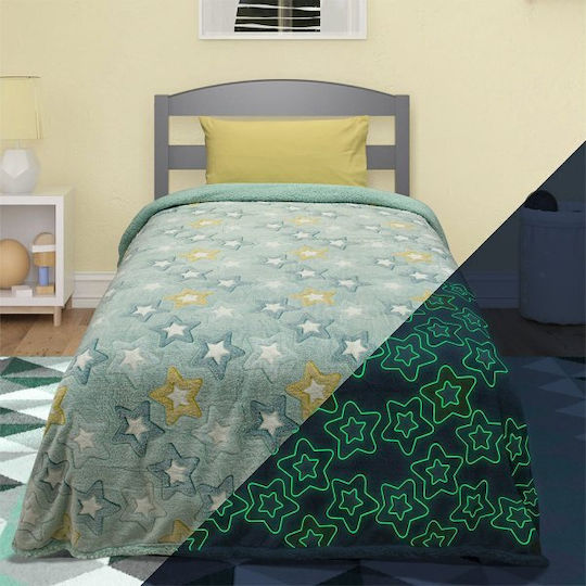 Lino Home Одеяло Флийс Светещо Mint 160x220cm Lino Home Одеяло Флийс Светещо Mint 160x220cm