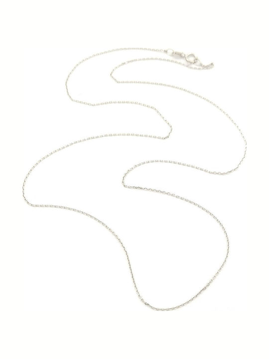 White Gold Chain Neck 14K Thin Thickness 1mm and Length 50cm
