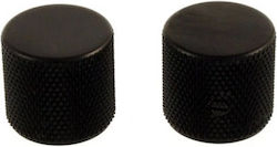 Knob Metal Flat Top Black 19 X19 6.35 Solid Shaft Pot Pair 2