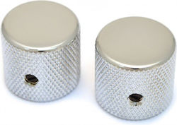Knob Metal Flat Top Chrome 19 X19 6.35 Solid Shaft Pot Pair 2