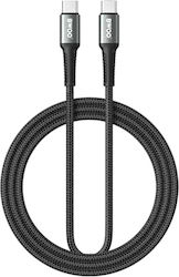 BWOO Braided USB 3.0 Cable USB-C Male - USB-C 60W PD Black 2m BO-X288C-C