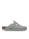 Boston Suede Leather Winter Women's Slippers Green Narrow Fit
