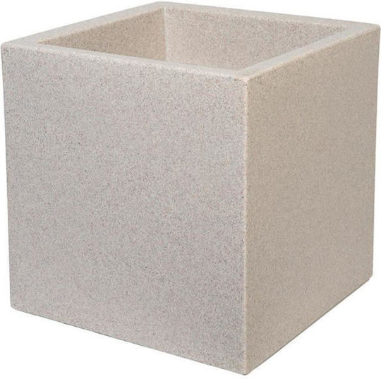 Atmosphera Cube Stone Übertopf Stein Gray 30x30x70εκ.