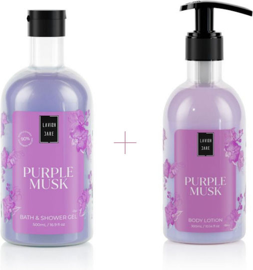 Lavish Care Purple Musk Skin Care Set for Moisturizing & Body Cleaning 2pcs