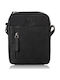Leder Herrentasche Schulter / Crossbody Schwarz