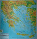 Geophysical Map of Greece 140x150 Fabric & Wood