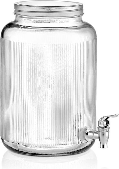 Glass Vase Beverage Dispenser with Spigot 8lt