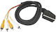 Cable Scart male - Composite male 1.3m Black 1.00.045