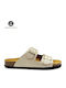 Leder Flache Sandalen für Damen Anatomisch Linus Platino