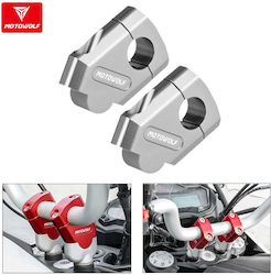 Motowolf Motorcycle Handlebar Risers 5cm Φ22mm 3517mdl Silver