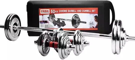 Hantelset mit Stange Gesamtgewicht 50kg im Fall