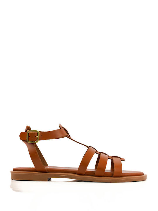 Tan Leather Sandals Adjustable Fastening