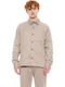 Langärmelig Denim Overshirt Beige