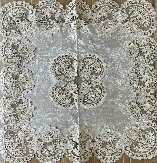 ForHome Față de masă cu Broderie Ecru 140x140cm