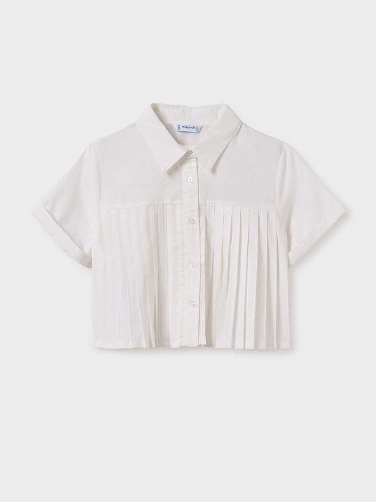 Kids One Color Short-Sleeved Ecru Shirt