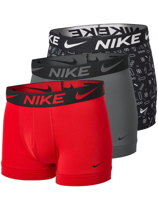 DriFit Essential Micro Trunk Herren Boxershorts Print, Grey, Red 3Packung