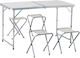 New Camp Aluminum Table Set for Camping Folding in Case 60x70x70cm White
