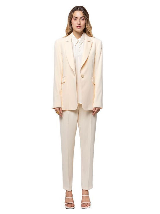 Toi&Moi Women's Crepe Blazer Panna Cotta