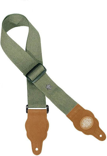 Gst100agn Guitar Strap Hemp Brown Suede Slips Army Green