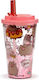 Puckator Kinderflasche Kunststoff mit Strohhalm 450ml
